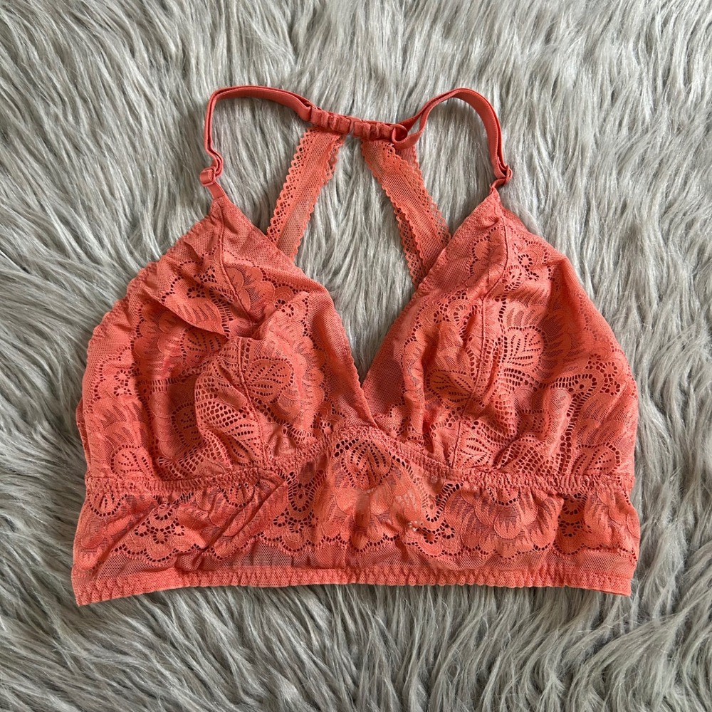 Auden Wireless Bralette Womens Size Medium Floral Lace Wirefree Bra Lightweight